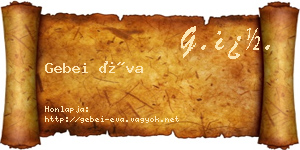 Gebei Éva névjegykártya